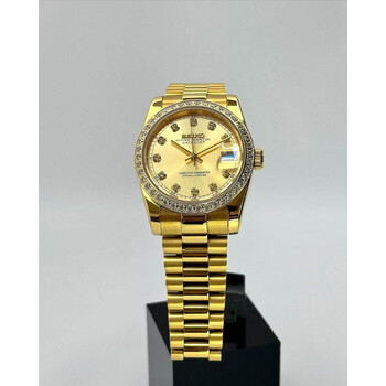 Custom Seiko Mod • Double Diamond Gold DateJust President • 36mm